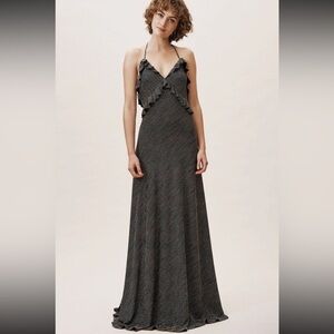 Jill Jill Stuart Beck Metallic Halter Maxi Dress